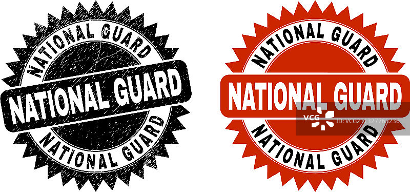 国民警卫队黑色花结印章图片素材