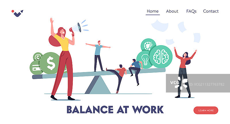 工作平衡着陆页模板图片素材