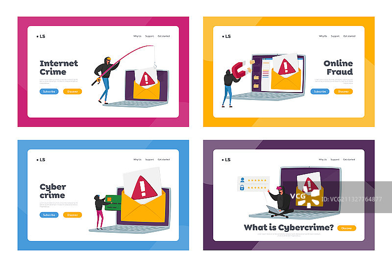 网络犯罪密码钓鱼着陆页图片素材