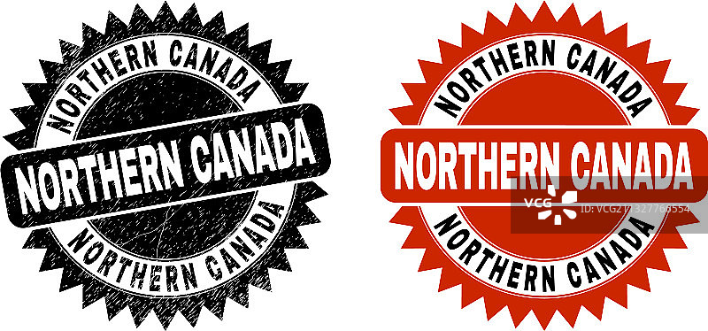 加拿大北部黑色花环印章（已做旧处理）图片素材