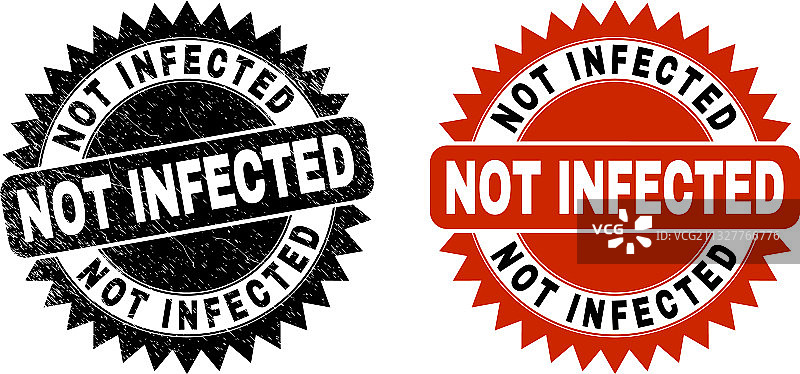 未感染黑色花型图章图片素材