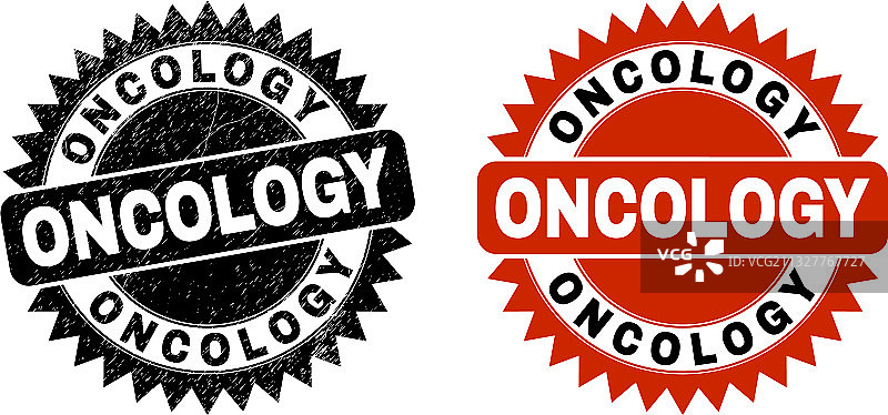 具有不整洁风格的肿瘤科黑色花结印章图片素材