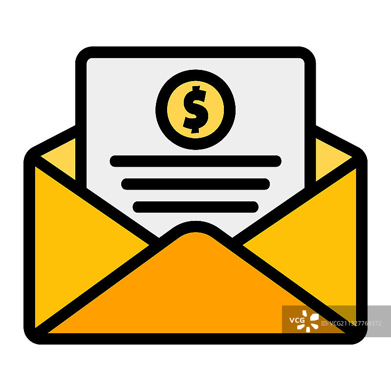 适用于任何项目的发票图标（填充线风格）图片素材