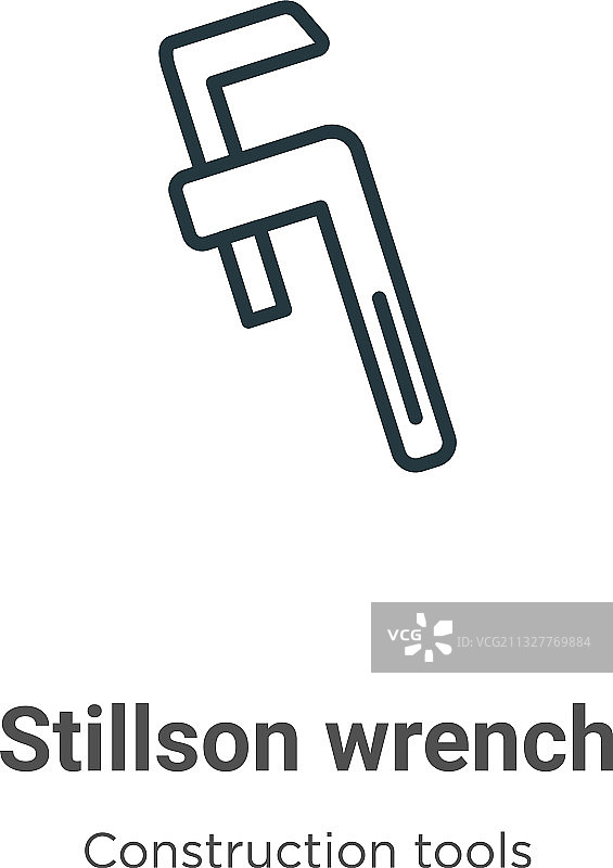 管钳轮廓图标细线黑色图片素材