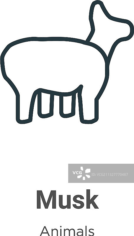 麝香轮廓细线黑色图标图片素材