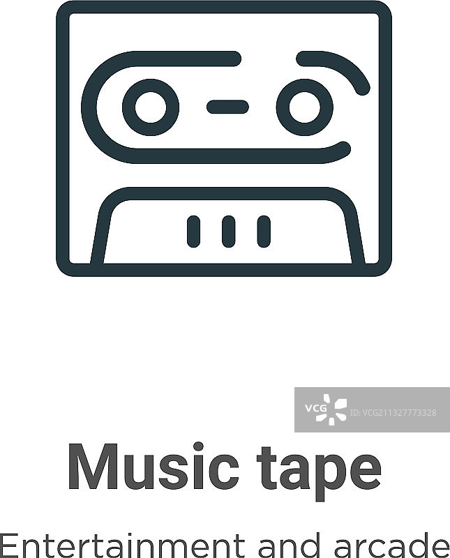 音乐磁带轮廓图标细线黑色音乐图片素材