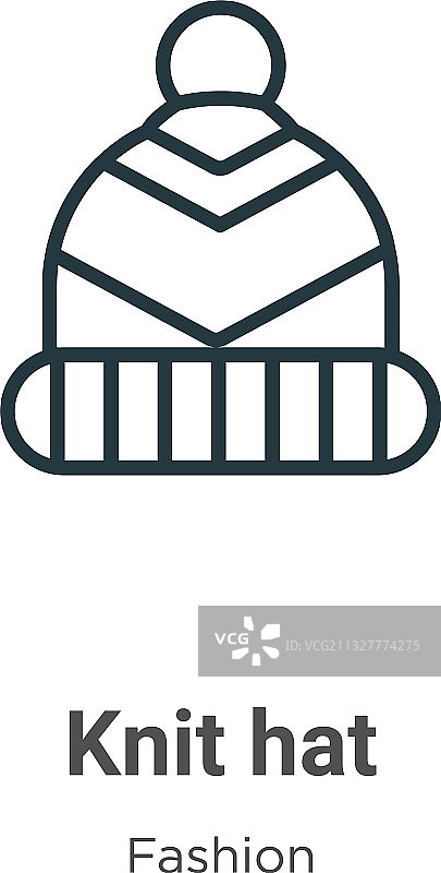 黑色针织帽轮廓细线图标图片素材