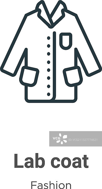 实验服轮廓图标（细线黑色）图片素材