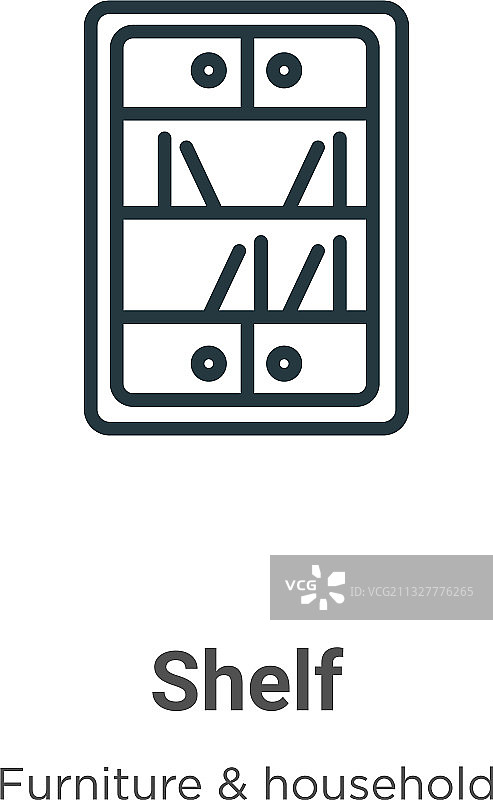 黑色细线货架轮廓图标图片素材