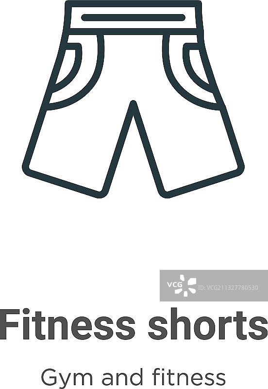 黑色细线健身短裤轮廓图标图片素材