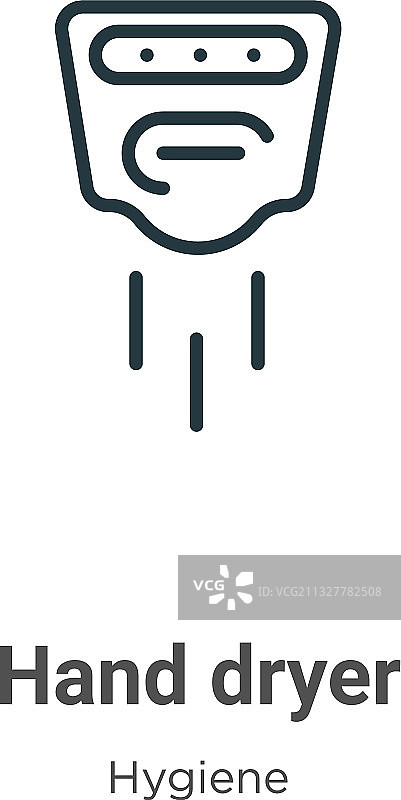 烘手器轮廓图标，细黑线手绘图片素材