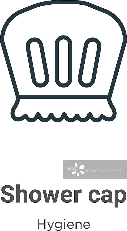 黑色淋浴帽轮廓图标图片素材