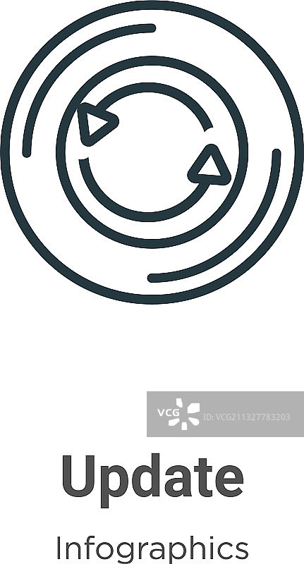 更新轮廓图标细线黑色更新图标图片素材