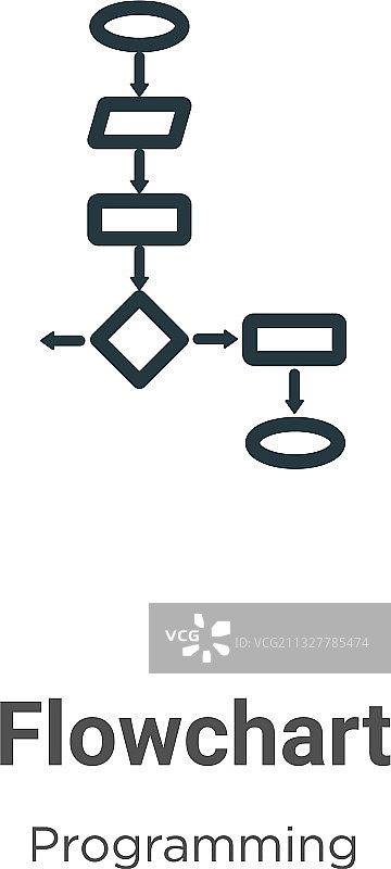 流程图轮廓细线黑色图标图片素材