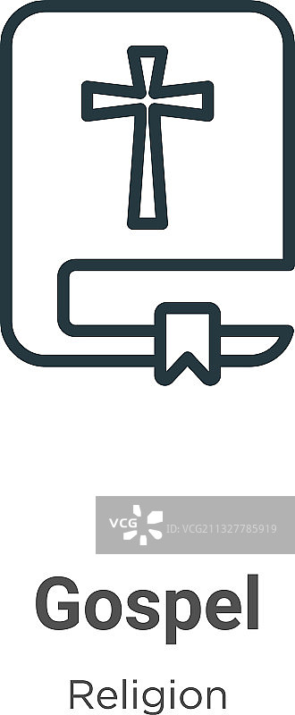 福音轮廓图标细线黑色福音图标图片素材