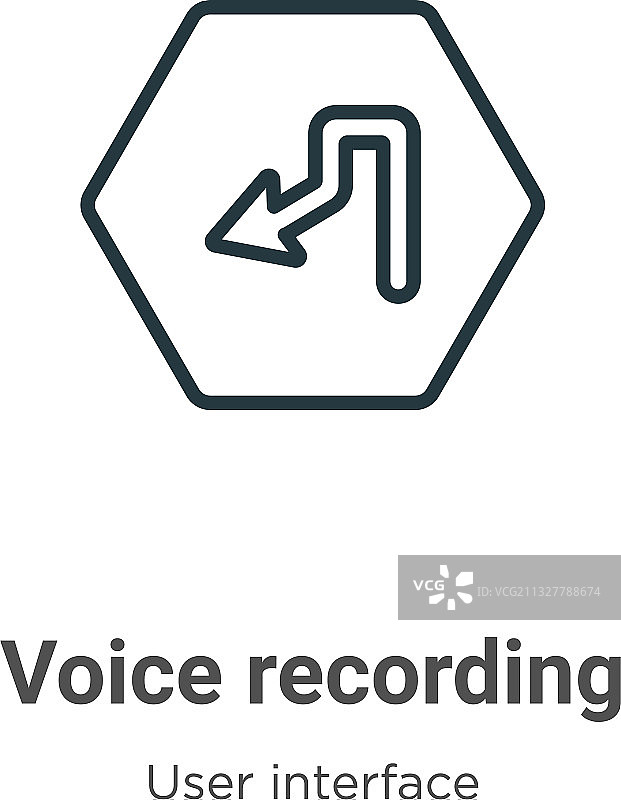 录音轮廓图标细线黑色图片素材