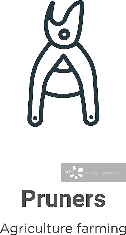 修剪器黑色细线轮廓图标图片素材