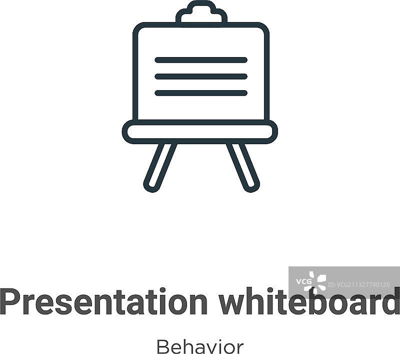 演示白板轮廓图标细线图片素材