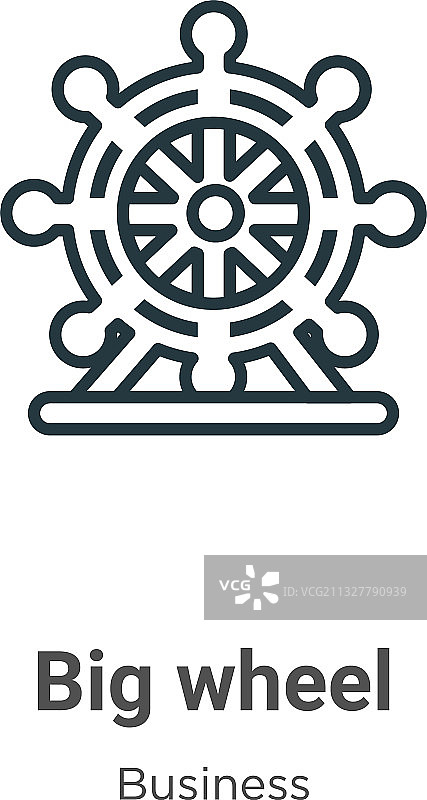 黑色摩天轮轮廓极细线条图标图片素材