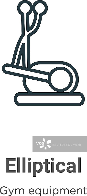 椭圆轮廓图标细线黑色图片素材