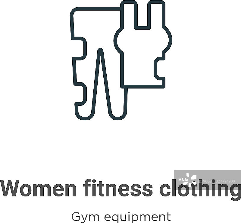 女性健身服装轮廓图标细线图片素材