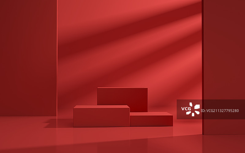 红色产品展台三维图形图片素材