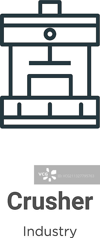 破碎机轮廓图标细线黑色破碎机图标图片素材