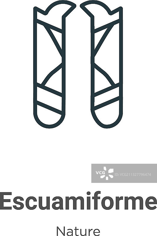 鳞状轮廓细线黑色图标图片素材