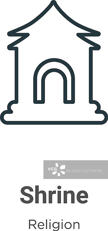 神殿轮廓黑色细线图标图片素材