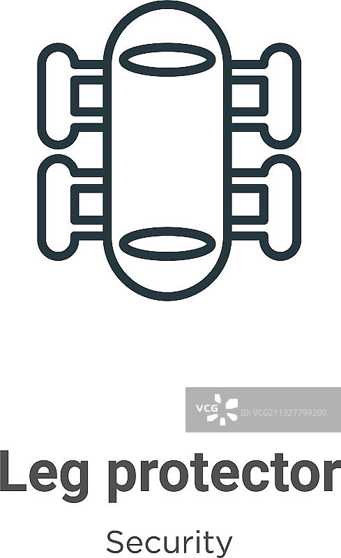 腿部保护器轮廓细线黑色腿部图标图片素材