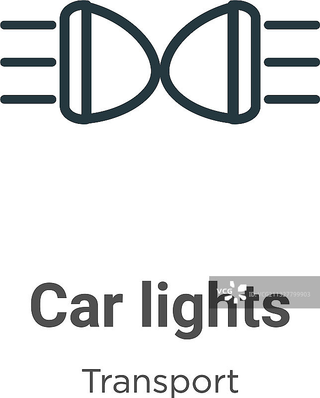 车灯轮廓图标细黑线汽车图片素材