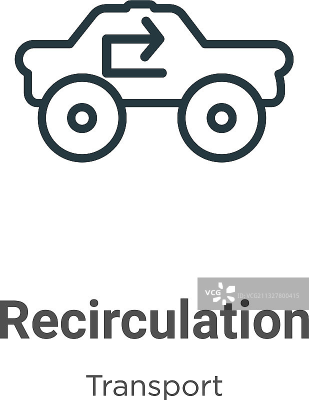 再循环轮廓图标细黑线图片素材