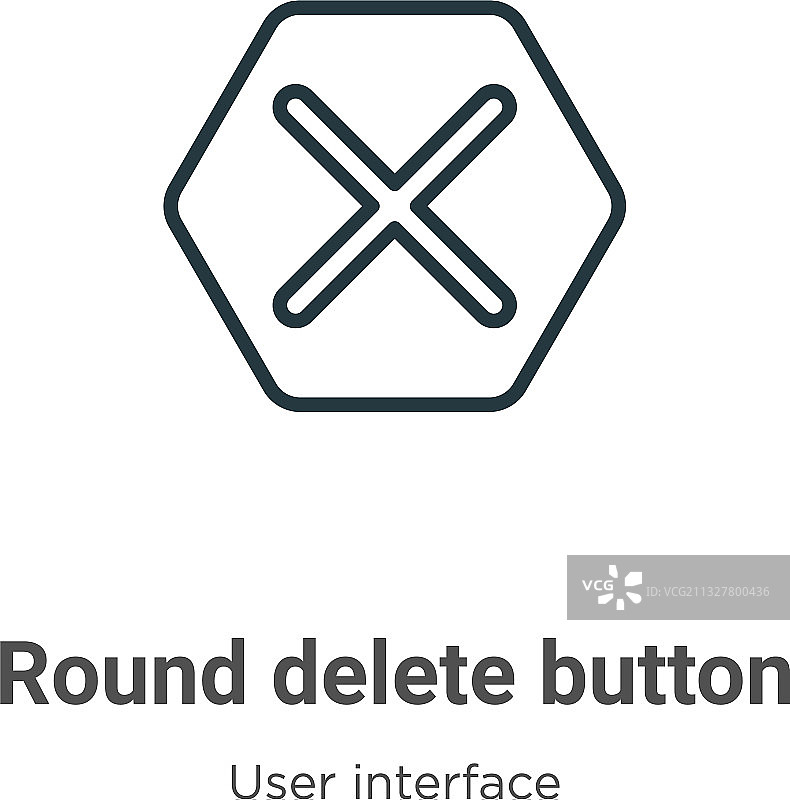 圆形删除按钮轮廓细线黑色图标图片素材