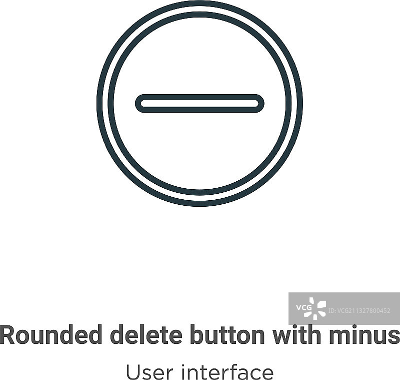 带有减号轮廓图标的圆形删除按钮图片素材