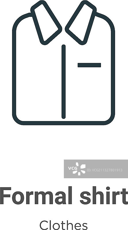 正装衬衫轮廓图标细线黑色正装图片素材