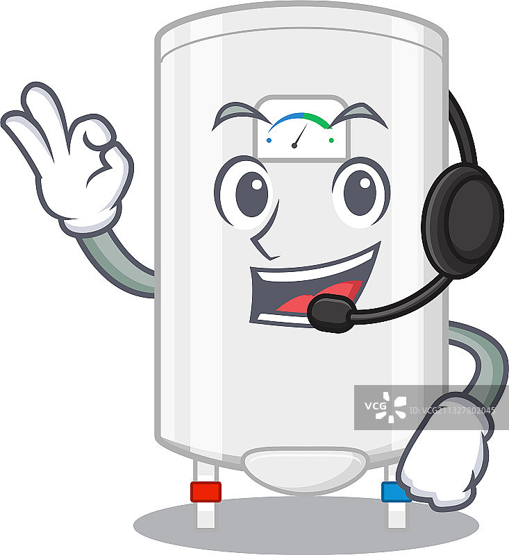 华丽的燃气热水器吉祥物图片素材