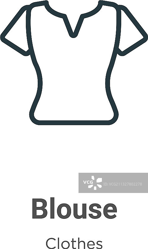 女衬衫轮廓图标细线黑色女衬衫图标图片素材