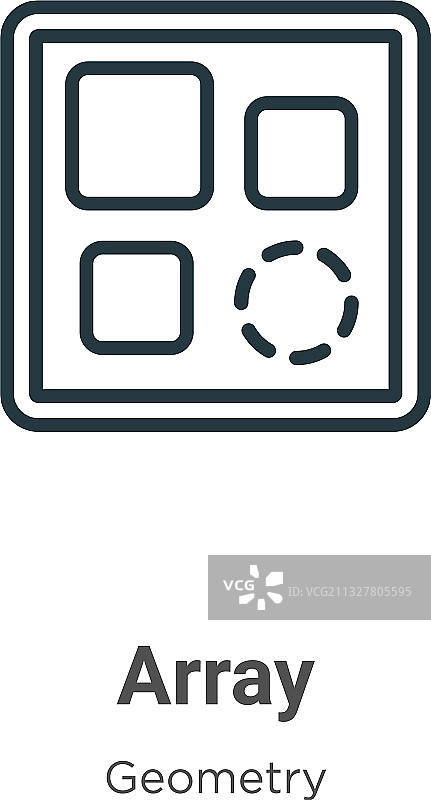 黑色细线阵列轮廓图标图片素材