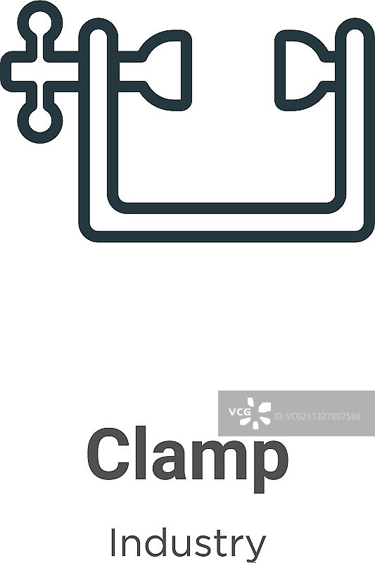 黑色夹子轮廓图标细线图片素材