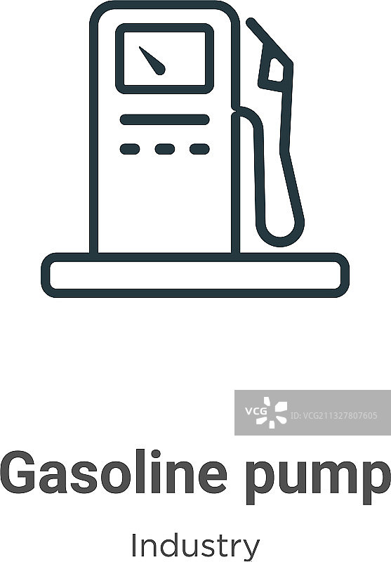 加油泵轮廓细线黑色图标图片素材