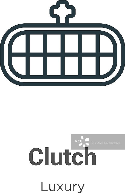 手拿包轮廓细线黑色图标图片素材