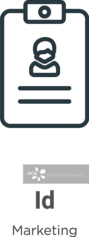 ID轮廓图标细线黑色ID图标扁平图片素材