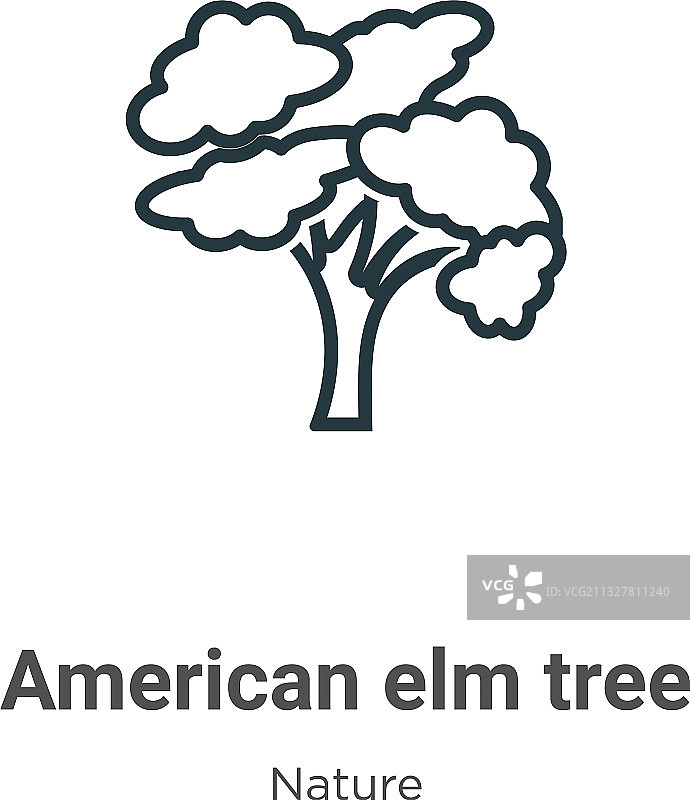 美国榆树轮廓图标图片素材
