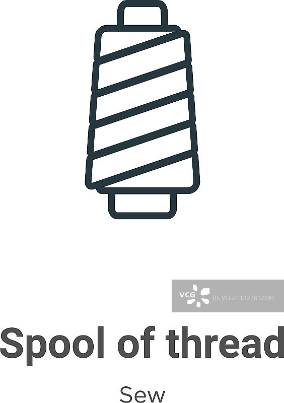 线轴轮廓图标黑色细线图片素材