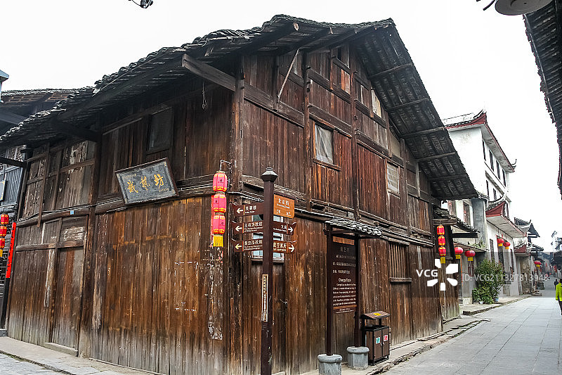 中国，湖南，黔阳古城，木建筑，明代建筑，古建筑图片素材