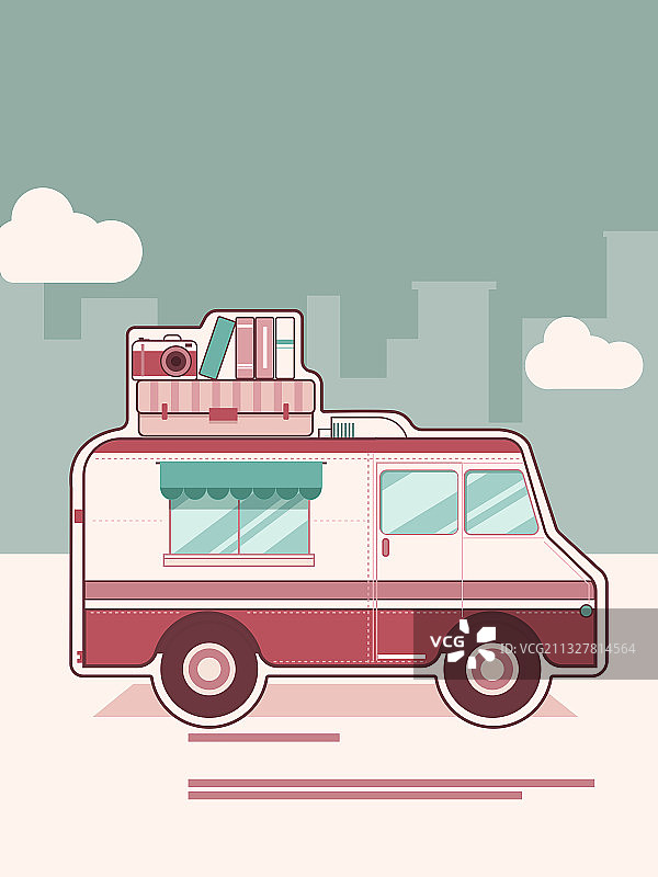 复古汽车插画图片素材