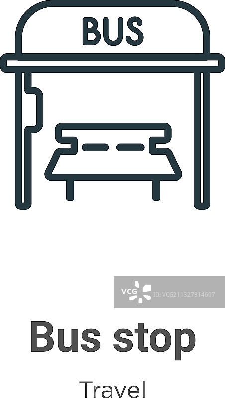 公交车站轮廓图标细线黑色公交车站图片素材