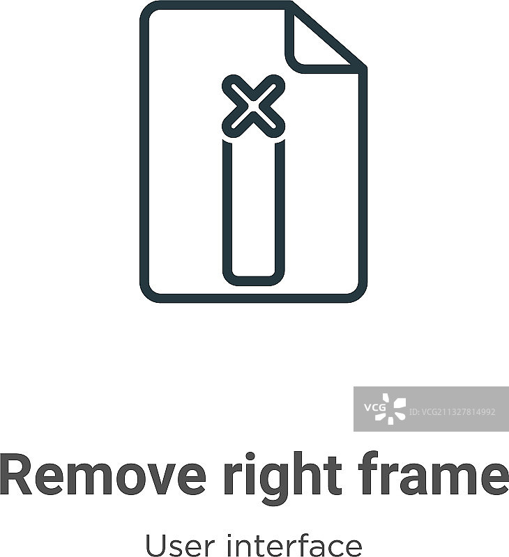 删除右框轮廓图标细线黑色图片素材