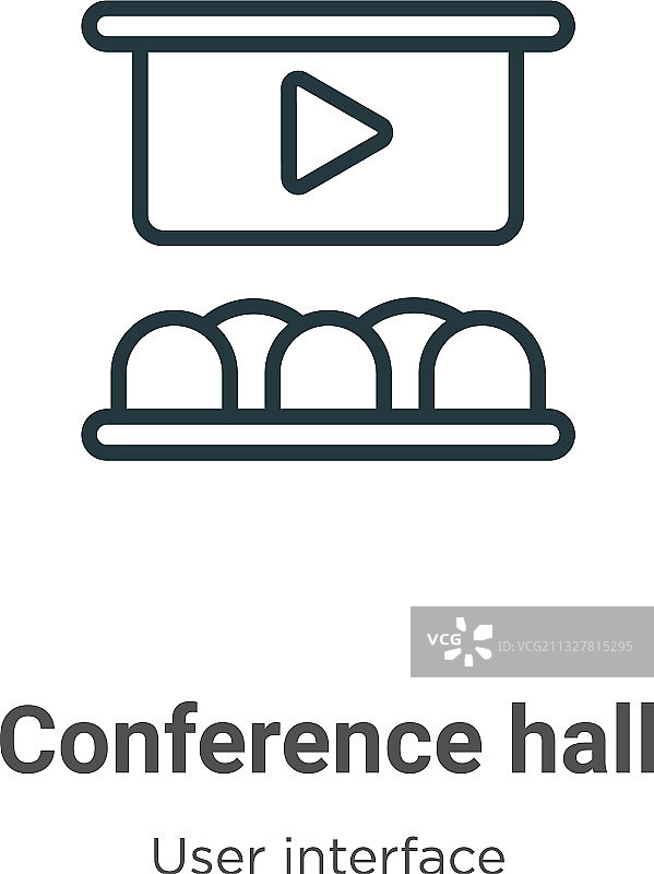 会议厅细线描边图标黑色图片素材