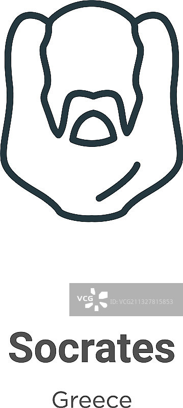 苏格拉底轮廓细线黑色图标图片素材